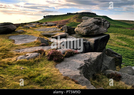 Higger Tor von Carl Wark. Der Peak District, England (1) Stockfoto