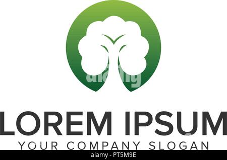 Green Tree Logo Design Konzept Vorlage Stock Vektor