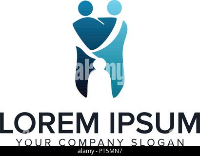 Medizinische zahnmedizinische Leute Logo Design Konzept Vorlage Stock Vektor