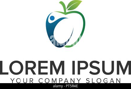 Obst Leute Logo Design Konzept Vorlage Stock Vektor
