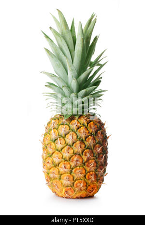 Ganze reife Ananas auf weißem Hintergrund Stockfoto