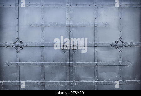Alte Metal Black Gate Close up Stockfoto