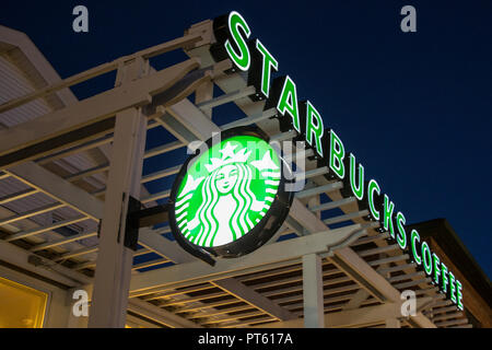 Starbuck's Sign in Amherst, MA Stockfoto