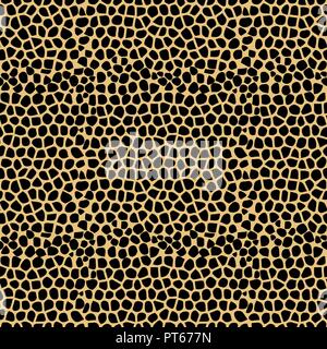 Vektor nahtlose Muster mit giraffe Hautstruktur. Wiederholen giraffe Hintergrund für textile Design, Geschenkpapier, scrapbooking. Spinnstoffe tierischen Drucken. Eps 10. Stock Vektor