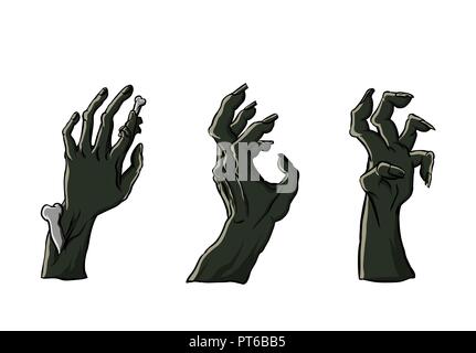 Zombie Händen kleben aus dem Boden. Für Halloween Party Einrichtung Stock Vektor