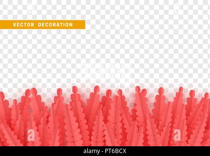 Gras, form Blätter Grenze mit transparenten Hintergrund isoliert. Vector Illustration Stock Vektor