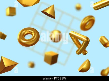 Kreatives Design, Plakat, Minimal Art trendige Vector Illustration. Zusammenfassung Hintergrund mit 3D-Formen. Muster mit geometrischen Figuren. Realistische isometrische Elemente des Designs. Stock Vektor
