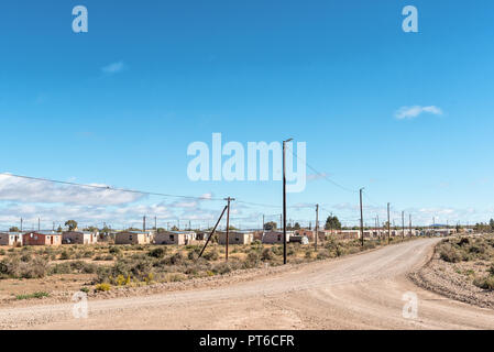 FRASERBURG, SÜDAFRIKA, August 7, 2018: Blick auf die Gemeinde in Fraserburg Ammerville in der Northern Cape Provinz Stockfoto