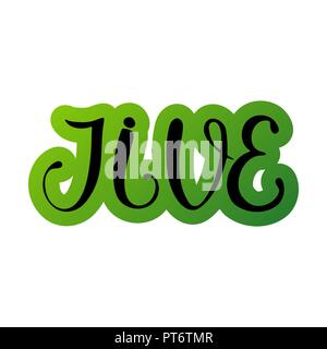 Jive. African American Dance. Vector Illustration Kalligraphie design Stock Vektor