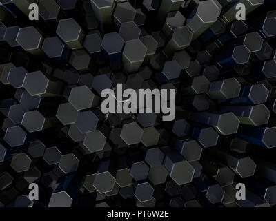 Abstrakte futuristische Technologische sechseckige Hintergrund. 3D-Rendering Stockfoto