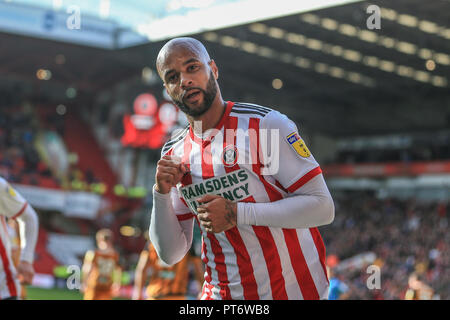 6. Oktober 2018, Bramall Lane, Sheffield, England; Sky Bet Meisterschaft, Sheffield United v Hull City;, David McGoldrick Credit: Mark Cosgrove/News Bilder Stockfoto