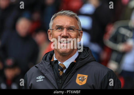 6. Oktober 2018, Bramall Lane, Sheffield, England; Sky Bet Meisterschaft, Sheffield United v Hull City; Nigel Adkins Manager von Hull City Credit: Mark Cosgrove/News Bilder Stockfoto