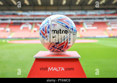 6. Oktober 2018, Bramall Lane, Sheffield, England; Sky Bet Meisterschaft, Sheffield United v Hull City; Besuch Malta Spielball Credit: Mark Cosgrove/News Bilder Stockfoto