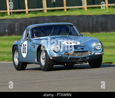 Mike Whitaker, Mike Jordan, TVR Griffith 400, Royal Automobile Club TT Feier, geschlossenen Cockpit GT Autos, 1960 bis 1964, Goodwood Revival 2018 Septe Stockfoto