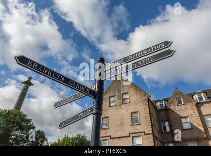 Zeichen in der Stadt Perth in Schottland, Großbritannien Stockfoto