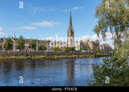 St Matthews Kirche und den Fluss Tay in der Stadt Perth in Schottland, Großbritannien Stockfoto