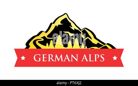 Vektor Logo der Deutschen Alpen Stock Vektor
