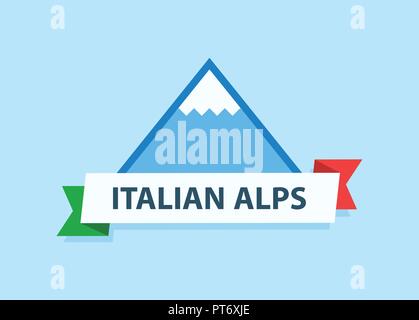 Italienische Alpen Logo Stock Vektor