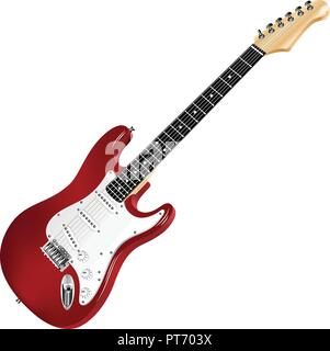 Red E-Gitarre, Klassiker. Stock Vektor