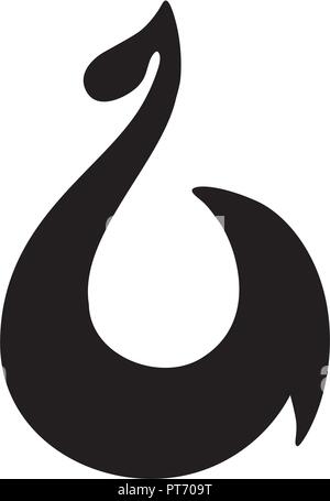 Matau. Maori Symbol, Angelhaken, Wohlstand, Überfluss, Fruchtbarkeit und Kraft Stock Vektor