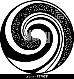 Koru. Maori Symbol ist eine spiralförmige Form auf der Grundlage von Silver fern Wedel Stock Vektor