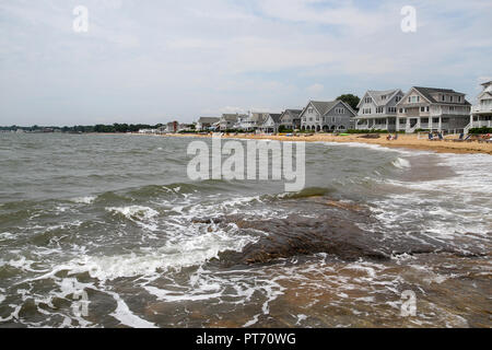 Beachfront Häuser in Madison, Connecticut, USA Stockfoto