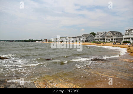 Beachfront Häuser in Madison, Connecticut, USA Stockfoto