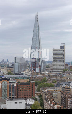 The Shard, Southwark, London, UK. 08. September 2018. UK. Der Shard ist ein 95-stöckiges Hochhaus, vom italienischen Architekten Renzo Piano entworfen, im Süden Stockfoto