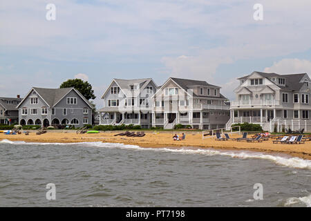 Beachfront Häuser in Madison, Connecticut, USA Stockfoto