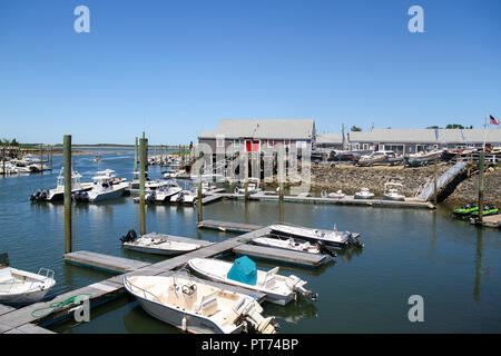 Millway Marina, Barnstable Harbor, Cambridge, Massachusetts, Vereinigte Staaten von Amerika Stockfoto