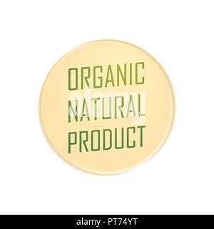 Runde Emblem der organische Naturprodukt Stock Vektor