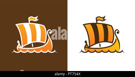 Logo der Drakkar - Wikingerschiff Stock Vektor