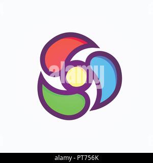 Abstrakte Logo in Form von Swirl für Hight Tech Gesellschaft Stock Vektor