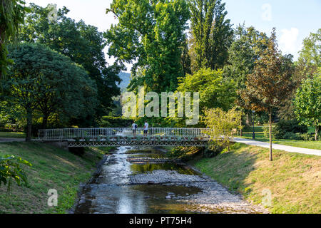 Baden-Baden, im Schwarzwald, Kurpark, Lichtentaler Allee, Fluss Los, Stockfoto