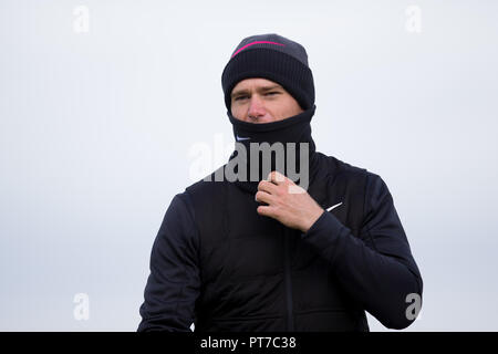 Schottland, Großbritannien. 7. Okt 2018. Alfred Dunhill Links Championship, vierte Runde; Lucas Bjerregaard von Dänemark während der Endrunde der Dunhill Links Championship auf dem alten Kurs, St Andrews, Fife Credit: Aktion Plus Sport Bilder/Alamy leben Nachrichten Stockfoto