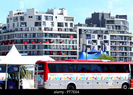 Dorf des Athleten, 5. OKTOBER 2018: Allgemeine Ansicht des Athleten Dorf während Buenos Aires 2018 Youth Olympic Games in Buenos Aires, Argentinien. Credit: Naoki Nishimura/LBA SPORT/Alamy leben Nachrichten Stockfoto