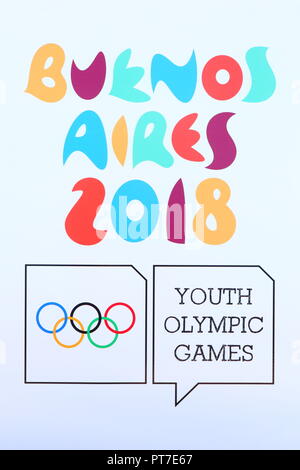 Allgemeine Ansicht, 6. OKTOBER 2018: Allgemeine Ansicht von Buenos Aires in Buenos Aires 2018 Youth Olympic Games in Buenos Aires, Argentinien. Credit: Naoki Nishimura/LBA SPORT/Alamy leben Nachrichten Stockfoto