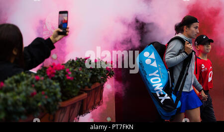 Peking, China. 7. Okt 2018. Anastasija Sevastova Lettlands während der Endrunde der China Open 2018 WTA Premier Pflichtfeld Tennis Turnier Quelle: AFP 7/ZUMA Draht/Alamy leben Nachrichten Stockfoto