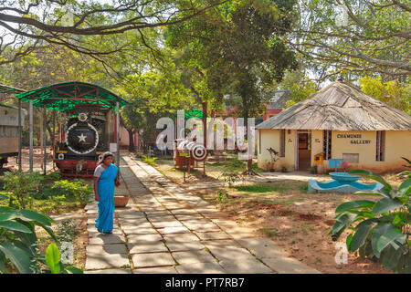 MYSORE RAILWAY MUSEUM INDIEN JAHRGANG ZÜGE UND DIE CHAMUNDI GALERIE Stockfoto