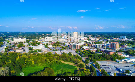 Drone Antenne von Spartanburg, South Carolina, USA Skyline Stockfoto