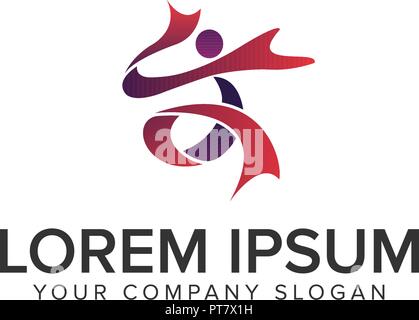 Menschen Aktivität Logo Design Konzept Vorlage Stock Vektor