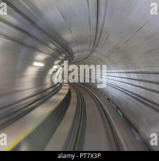 Tunnel in der U-Bahn in Kuala Lumpur, Malaysia Stockfoto