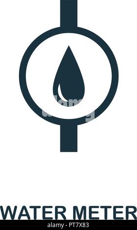Wasserzähler Symbol. Schwarzweiß-Design von Messung Sammlung. UX und UI. Pixel Perfect Wasserzähler Symbol. Für Web-Design, Anwendungen, Software, Prin Stock Vektor