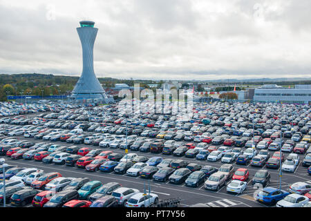 Der Flughafen Edinburgh, Parkplätze Stockfoto