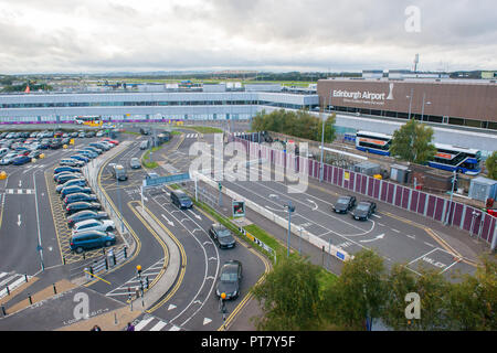 Der Flughafen Edinburgh, Parkplätze Stockfoto