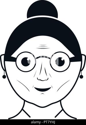 Alte Frau logo, Großmutter Symbol, kann sowohl für Print und Web Entwicklung, auf weißem Hintergrund verwendet werden. Stock Vektor