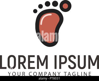 Minimalistische Footprint Logo Design Konzept Vorlage Stock Vektor