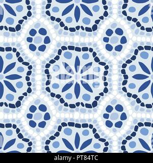 Vektor nahtlose Marokkanische Mosaik Muster. Mosaik Fliese Hintergrund Textur Stock Vektor
