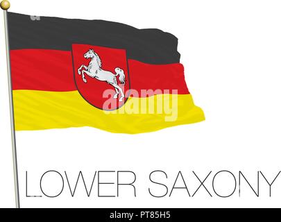 Niedersachsen regionale und Lander Flagge, Deutschland, Vektor, Abbildung Stock Vektor
