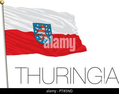 Thüringen regionale und Lander Flagge, Deutschland, Vektor, Abbildung Stock Vektor
